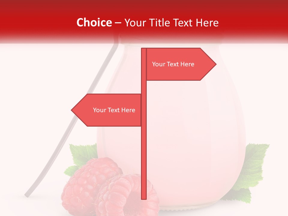 A Jar Of Pink Liquid With Raspberries And A Spoon PowerPoint Template
