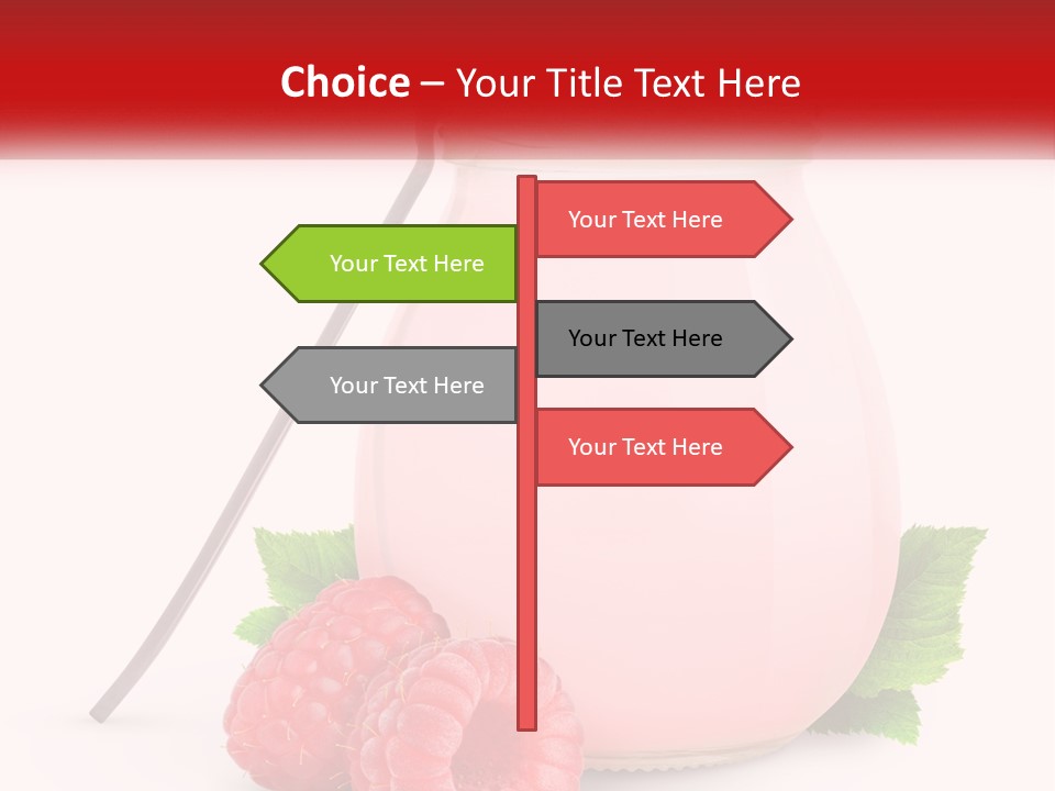 A Jar Of Pink Liquid With Raspberries And A Spoon PowerPoint Template