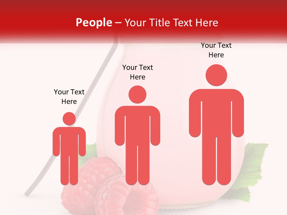 A Jar Of Pink Liquid With Raspberries And A Spoon PowerPoint Template