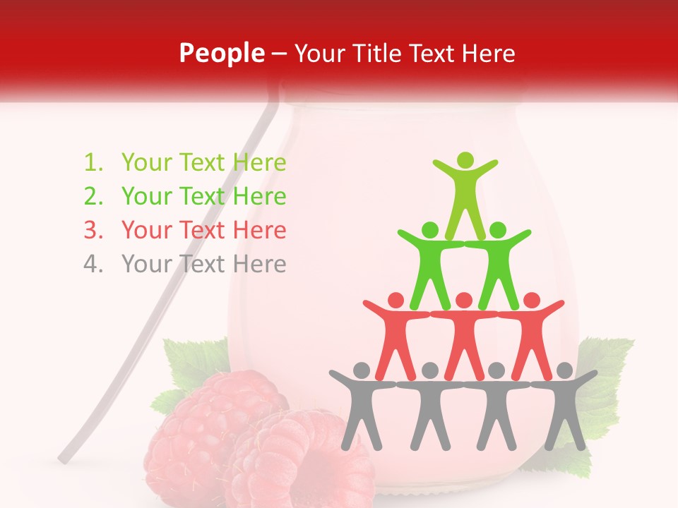 A Jar Of Pink Liquid With Raspberries And A Spoon PowerPoint Template