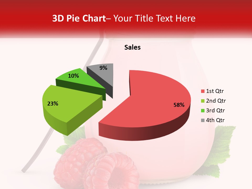 A Jar Of Pink Liquid With Raspberries And A Spoon PowerPoint Template