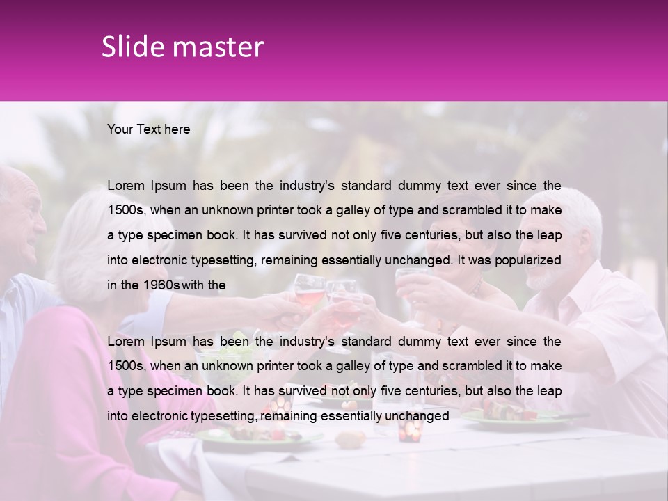 A Group Of People Toasting Wine Glasses At A Table PowerPoint Template