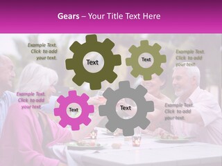 A Group Of People Toasting Wine Glasses At A Table PowerPoint Template