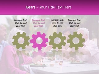 A Group Of People Toasting Wine Glasses At A Table PowerPoint Template