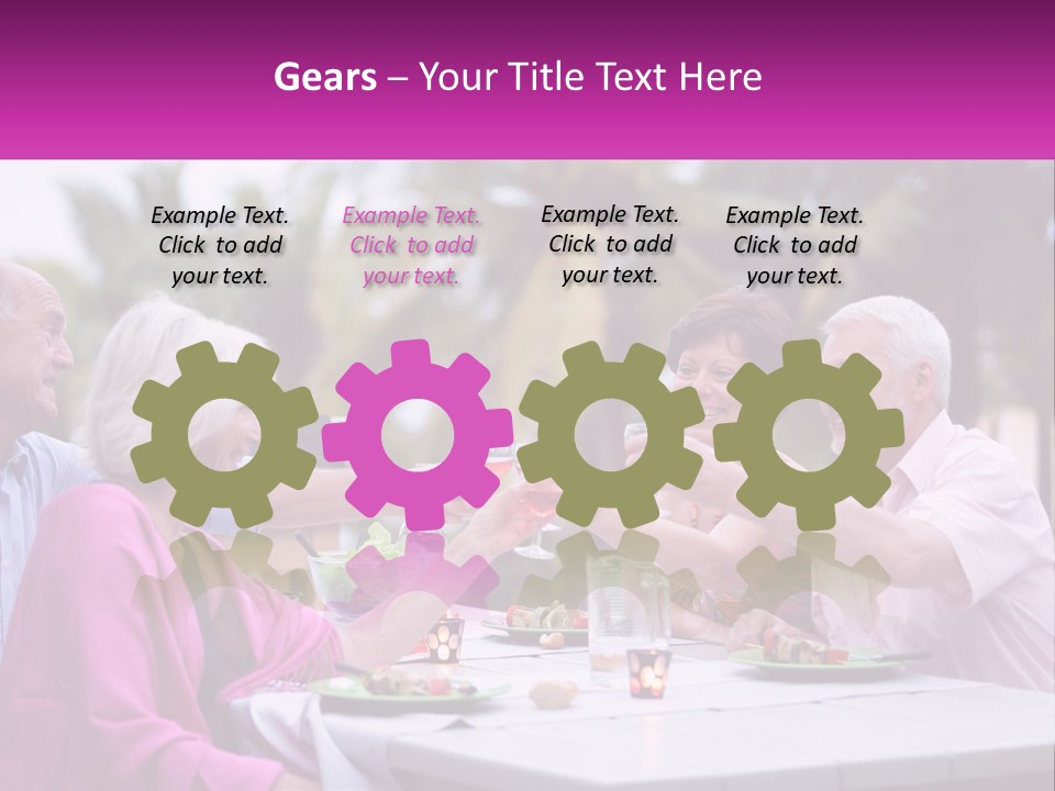 A Group Of People Toasting Wine Glasses At A Table PowerPoint Template