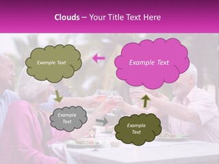 A Group Of People Toasting Wine Glasses At A Table PowerPoint Template