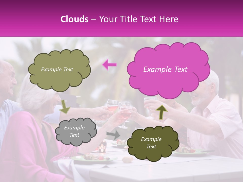 A Group Of People Toasting Wine Glasses At A Table PowerPoint Template