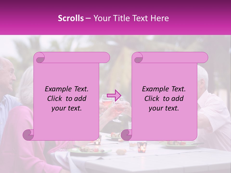 A Group Of People Toasting Wine Glasses At A Table PowerPoint Template