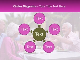 A Group Of People Toasting Wine Glasses At A Table PowerPoint Template