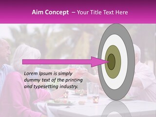 A Group Of People Toasting Wine Glasses At A Table PowerPoint Template