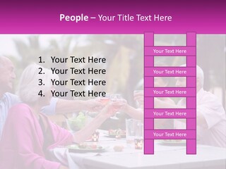 A Group Of People Toasting Wine Glasses At A Table PowerPoint Template