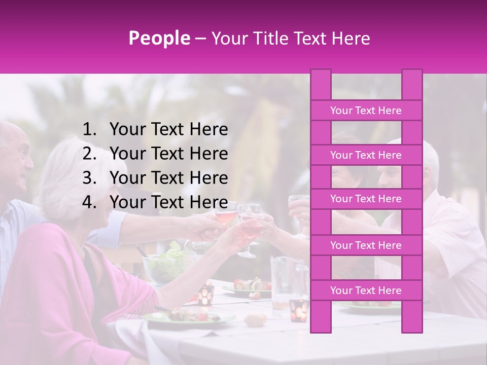 A Group Of People Toasting Wine Glasses At A Table PowerPoint Template