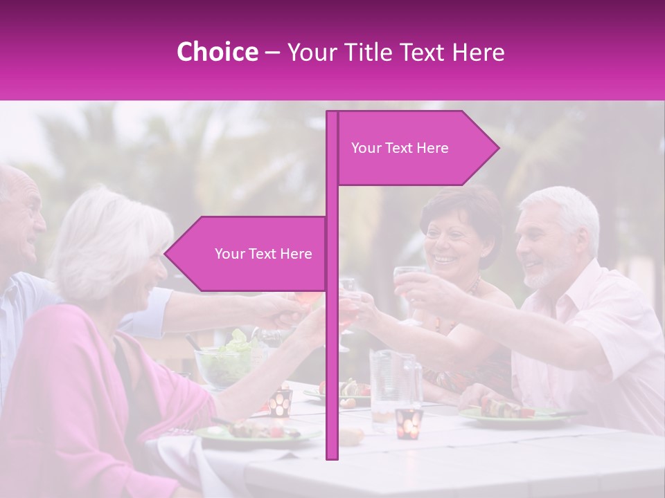 A Group Of People Toasting Wine Glasses At A Table PowerPoint Template