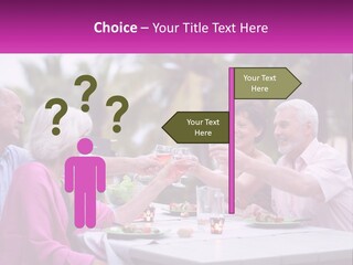 A Group Of People Toasting Wine Glasses At A Table PowerPoint Template