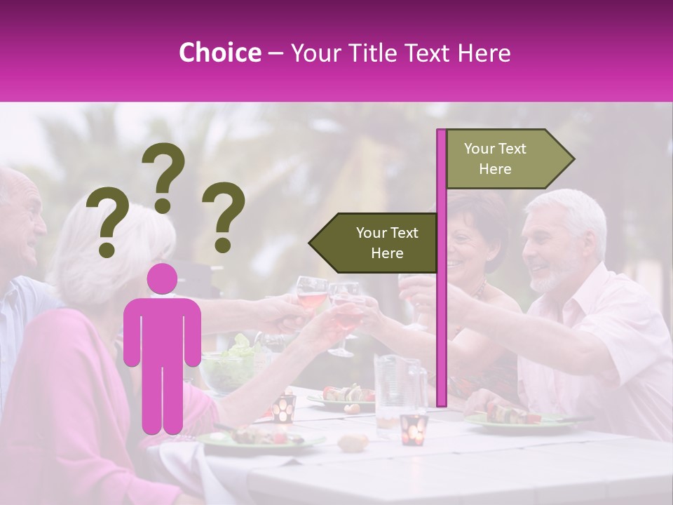 A Group Of People Toasting Wine Glasses At A Table PowerPoint Template