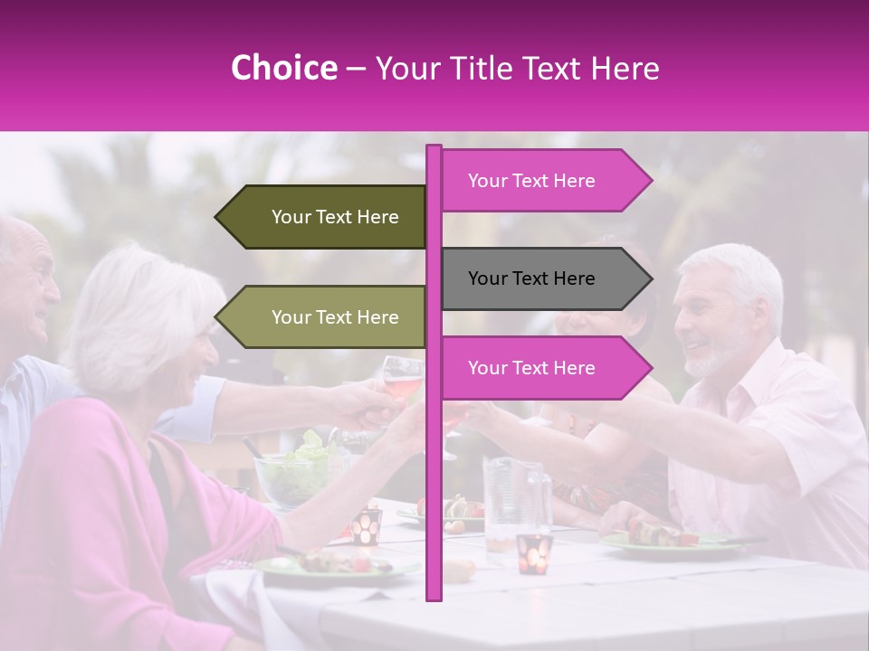 A Group Of People Toasting Wine Glasses At A Table PowerPoint Template