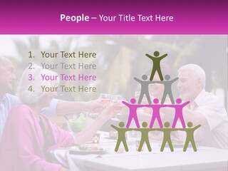 A Group Of People Toasting Wine Glasses At A Table PowerPoint Template