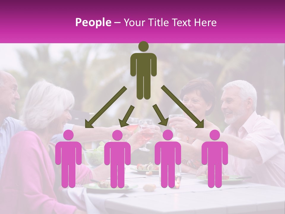 A Group Of People Toasting Wine Glasses At A Table PowerPoint Template