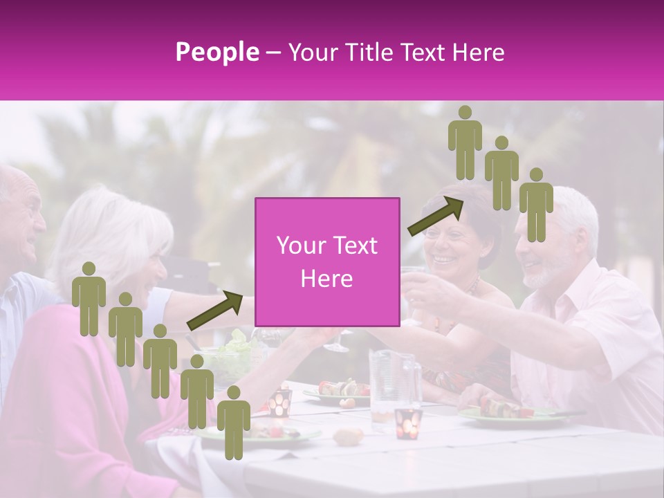 A Group Of People Toasting Wine Glasses At A Table PowerPoint Template