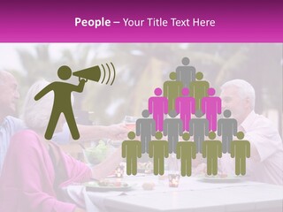 A Group Of People Toasting Wine Glasses At A Table PowerPoint Template