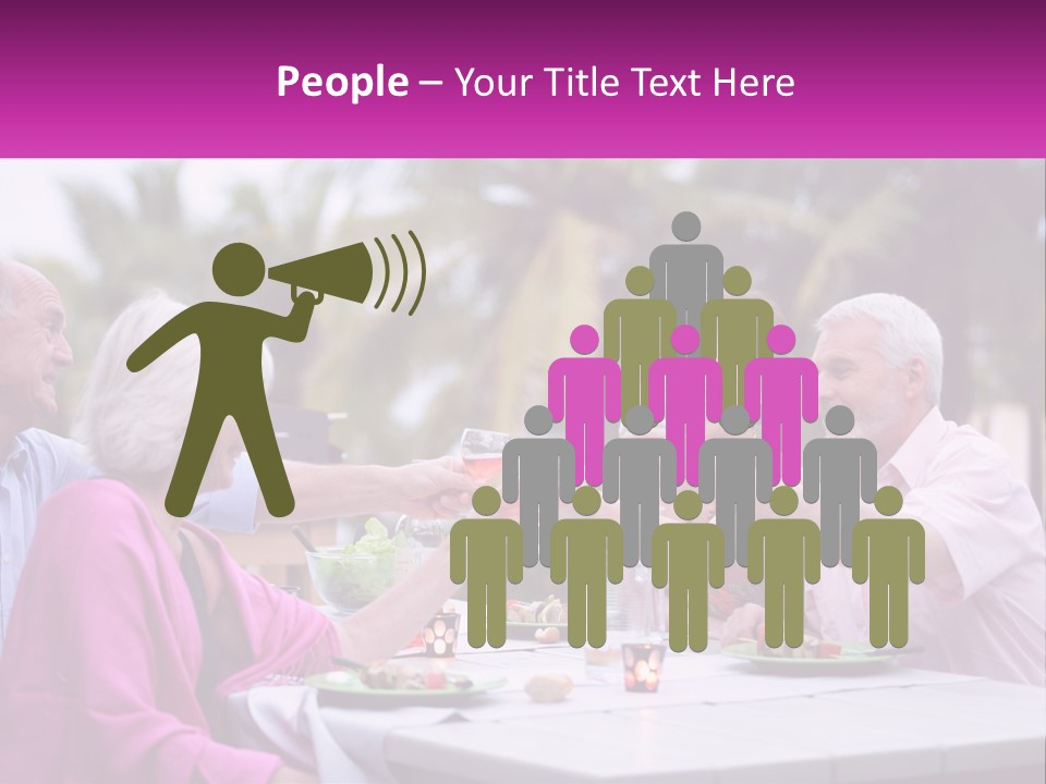 A Group Of People Toasting Wine Glasses At A Table PowerPoint Template