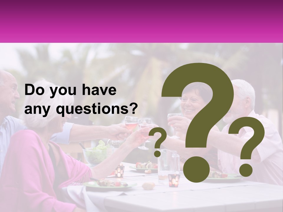 A Group Of People Toasting Wine Glasses At A Table PowerPoint Template