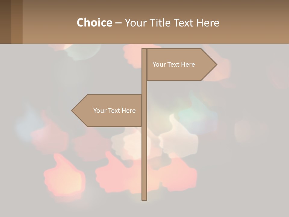 A Blurry Photo Of A Thumbs Up Sign PowerPoint Template