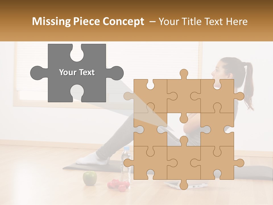 A Woman Sitting On A Yoga Mat With A Laptop PowerPoint Template