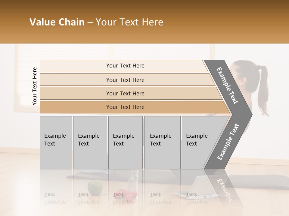 A Woman Sitting On A Yoga Mat With A Laptop PowerPoint Template