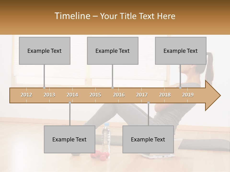 A Woman Sitting On A Yoga Mat With A Laptop PowerPoint Template
