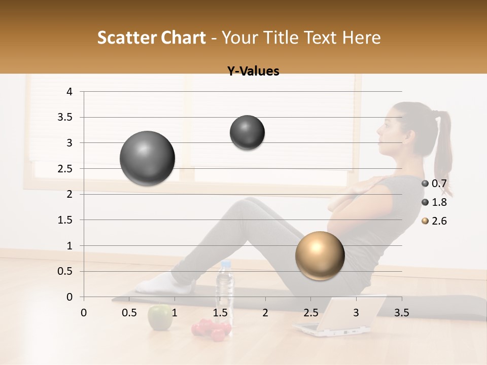 A Woman Sitting On A Yoga Mat With A Laptop PowerPoint Template