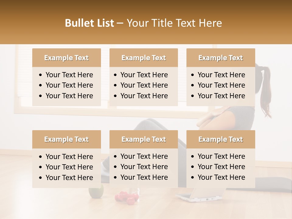 A Woman Sitting On A Yoga Mat With A Laptop PowerPoint Template