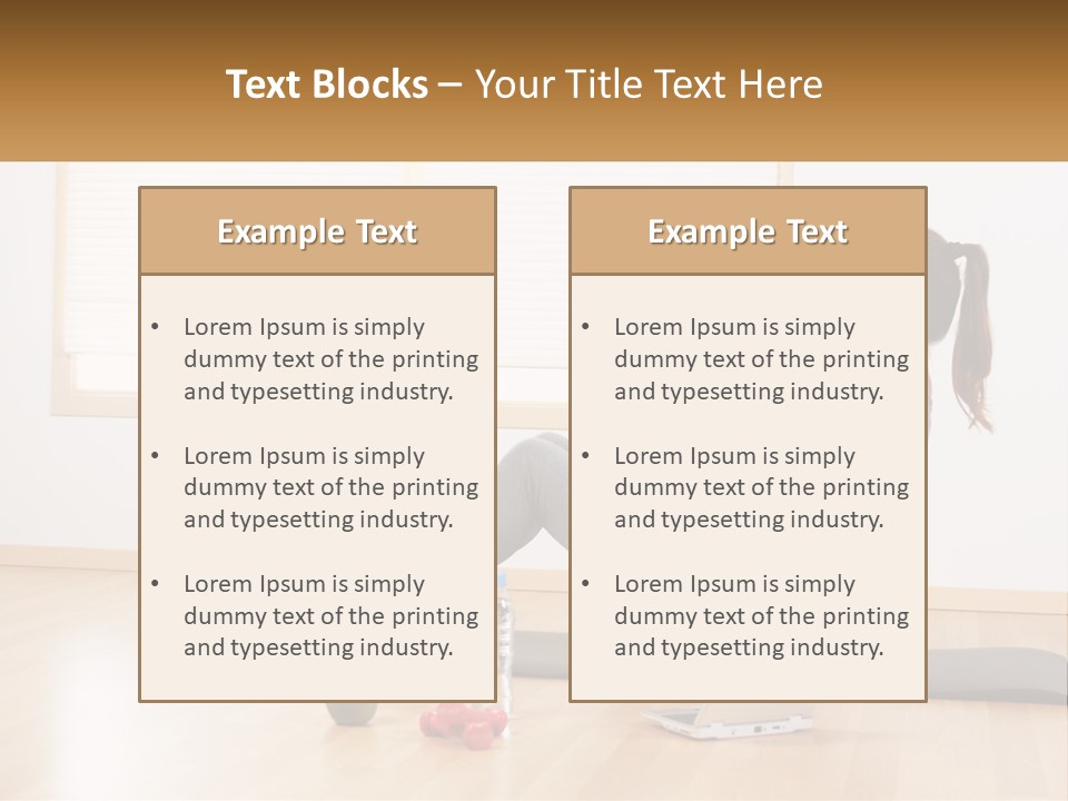 A Woman Sitting On A Yoga Mat With A Laptop PowerPoint Template