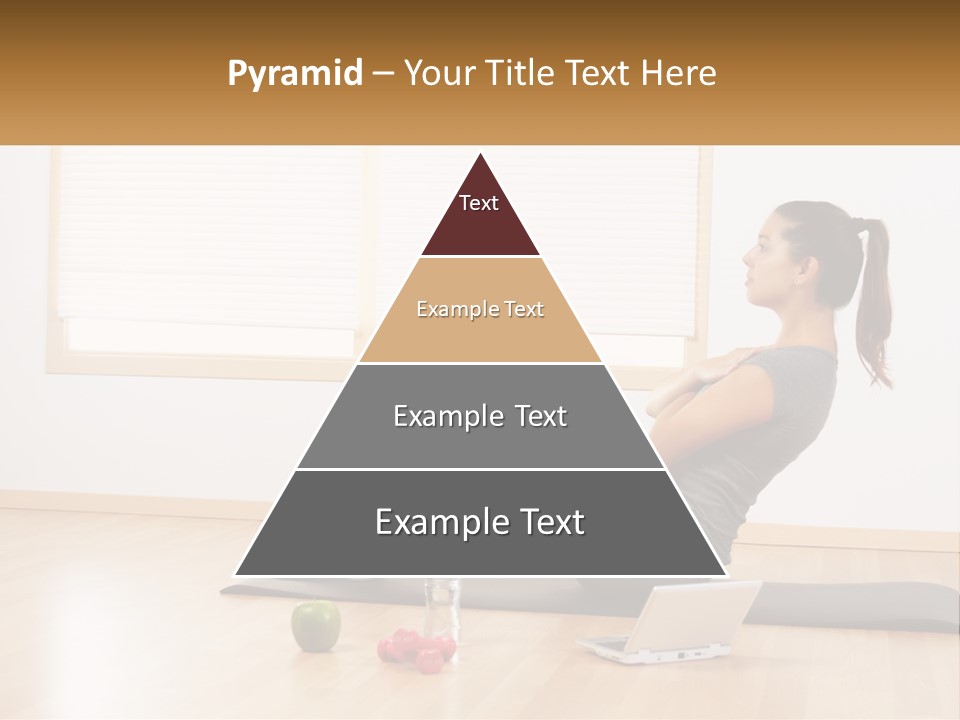 A Woman Sitting On A Yoga Mat With A Laptop PowerPoint Template