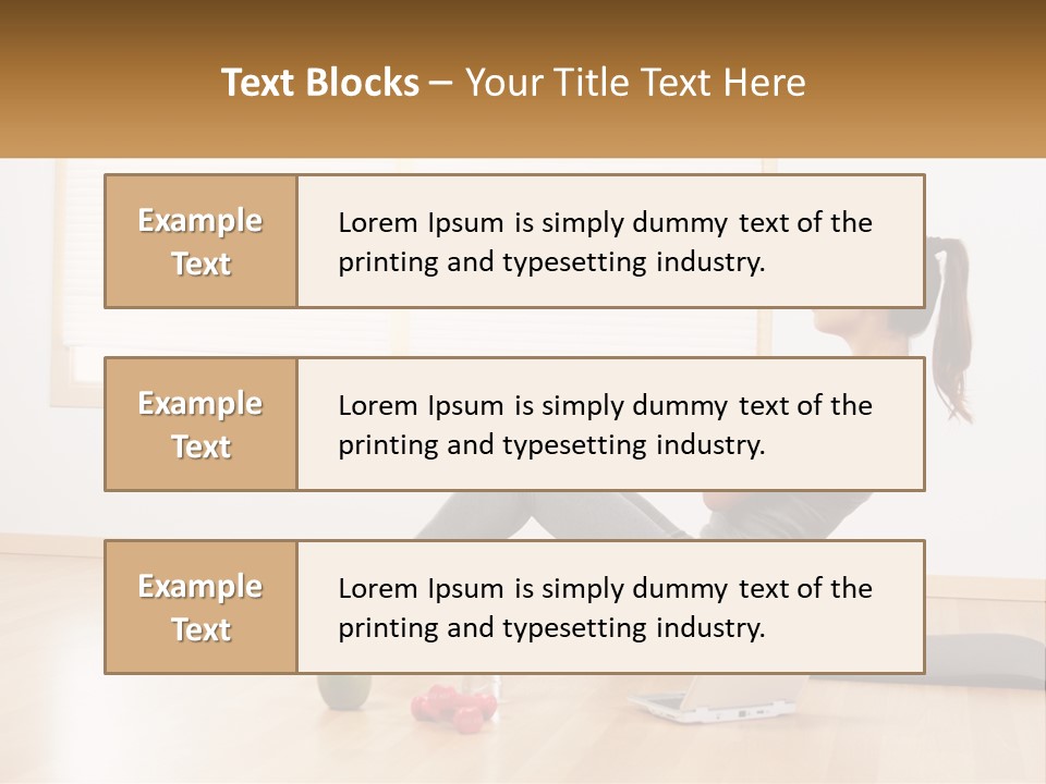 A Woman Sitting On A Yoga Mat With A Laptop PowerPoint Template
