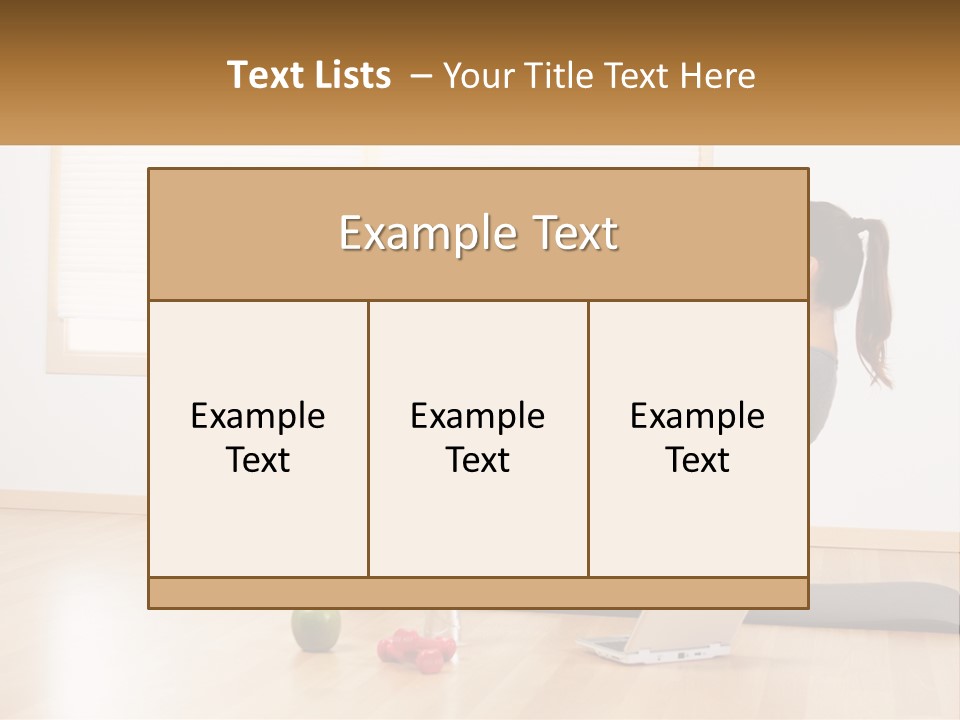 A Woman Sitting On A Yoga Mat With A Laptop PowerPoint Template