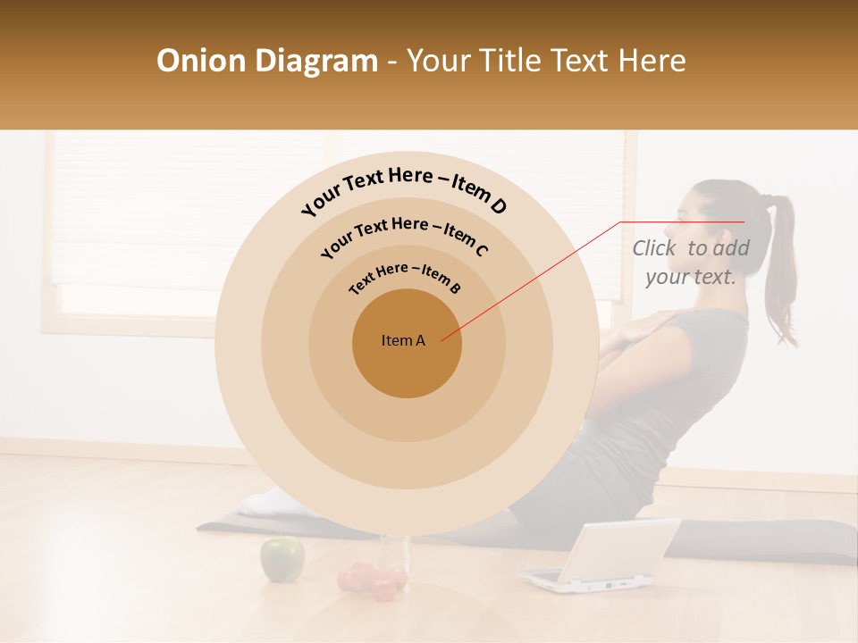 A Woman Sitting On A Yoga Mat With A Laptop PowerPoint Template