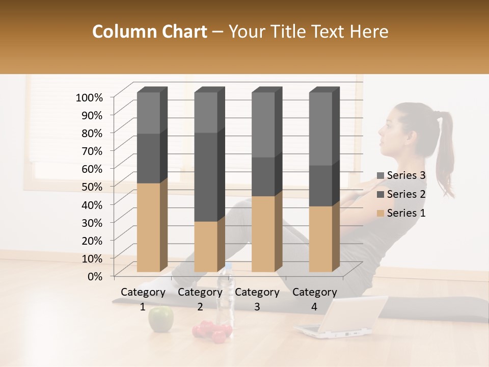 A Woman Sitting On A Yoga Mat With A Laptop PowerPoint Template