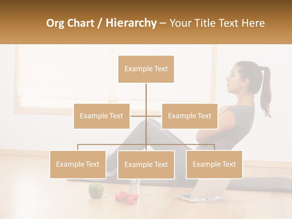 A Woman Sitting On A Yoga Mat With A Laptop PowerPoint Template