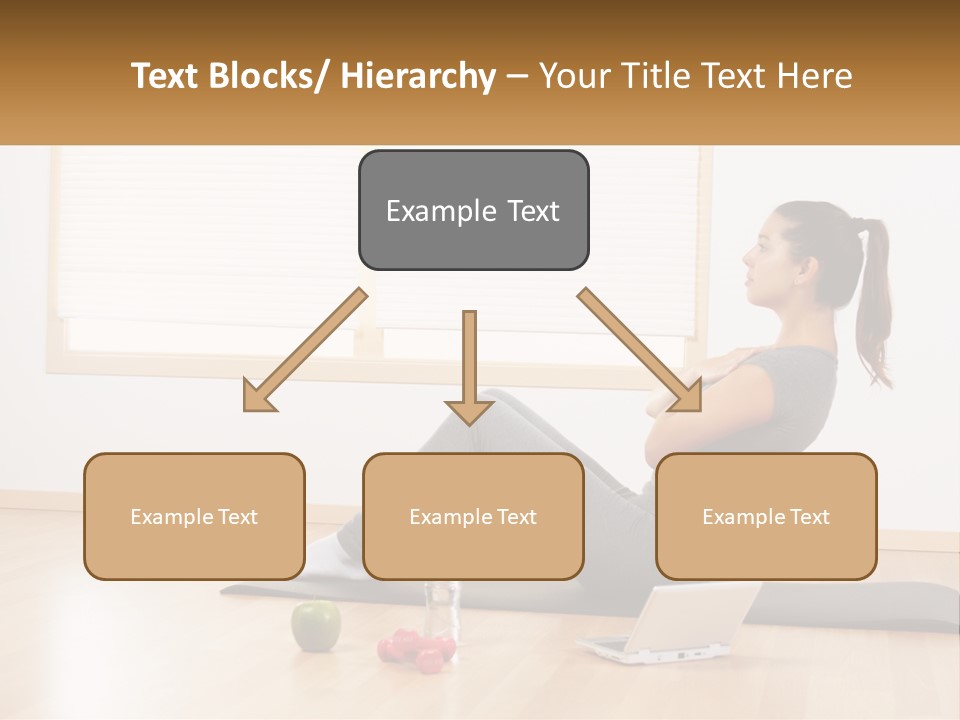 A Woman Sitting On A Yoga Mat With A Laptop PowerPoint Template