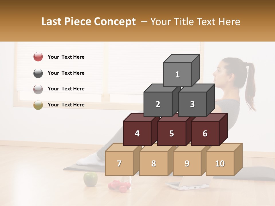 A Woman Sitting On A Yoga Mat With A Laptop PowerPoint Template