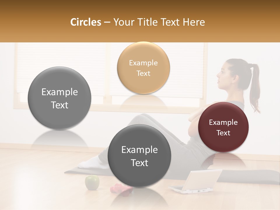 A Woman Sitting On A Yoga Mat With A Laptop PowerPoint Template