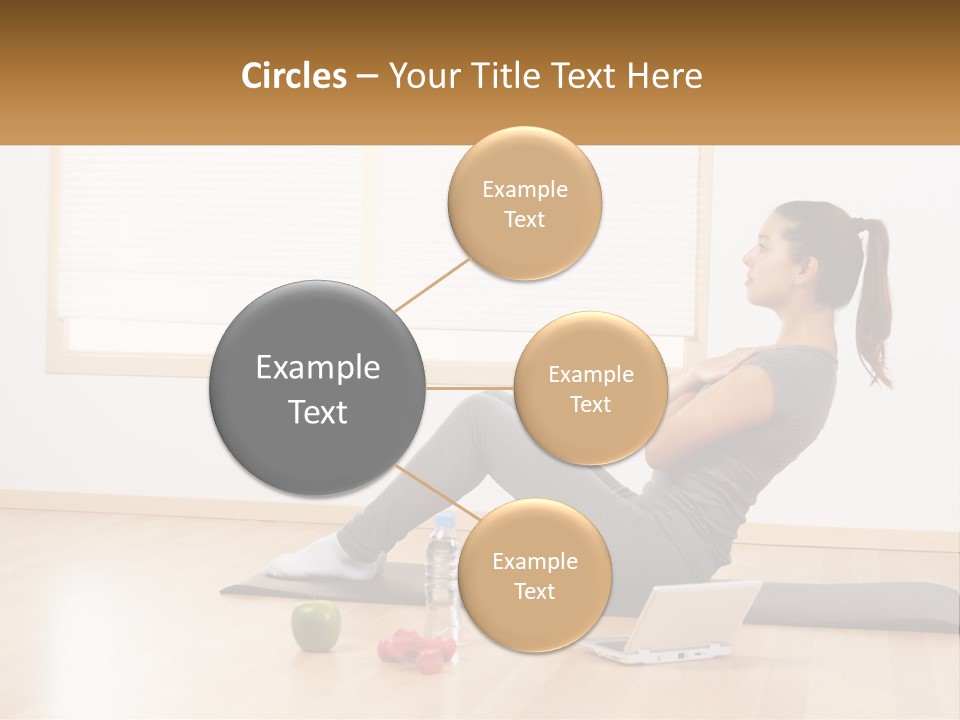 A Woman Sitting On A Yoga Mat With A Laptop PowerPoint Template