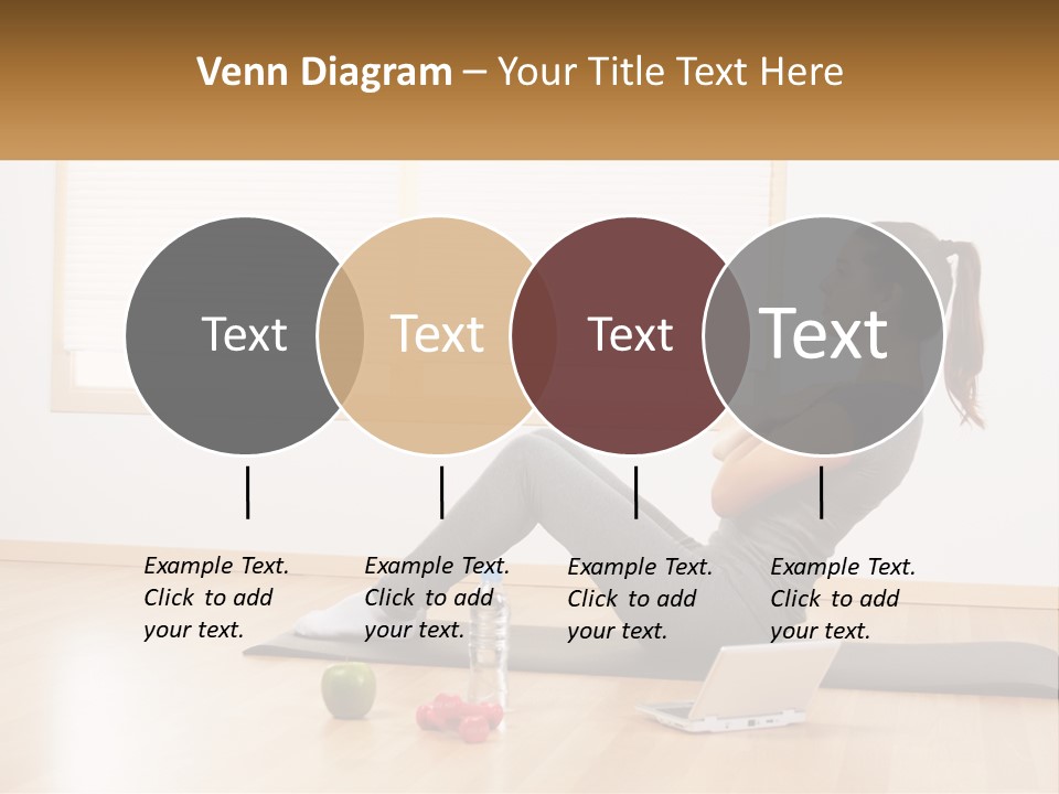 A Woman Sitting On A Yoga Mat With A Laptop PowerPoint Template