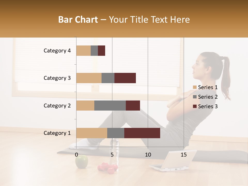 A Woman Sitting On A Yoga Mat With A Laptop PowerPoint Template