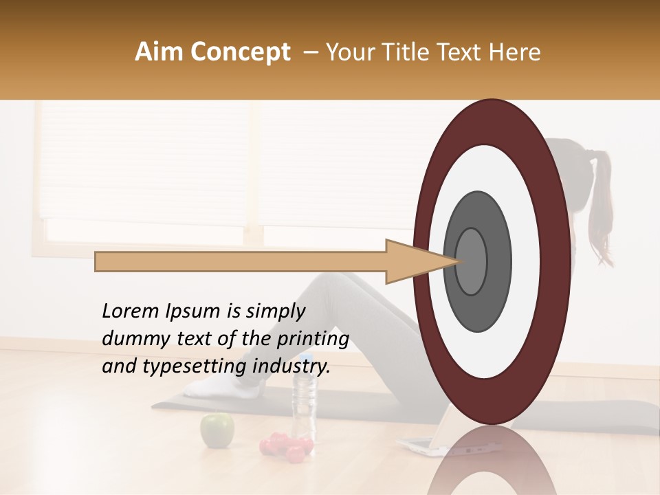 A Woman Sitting On A Yoga Mat With A Laptop PowerPoint Template