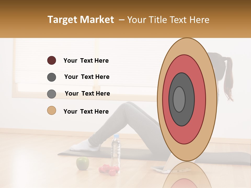 A Woman Sitting On A Yoga Mat With A Laptop PowerPoint Template