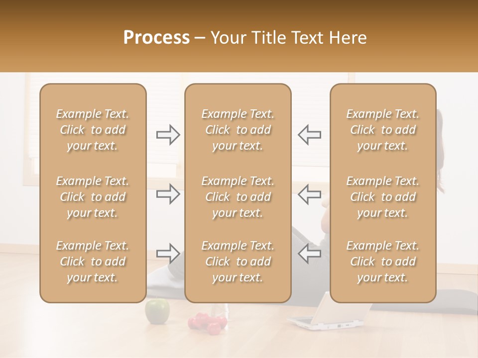 A Woman Sitting On A Yoga Mat With A Laptop PowerPoint Template