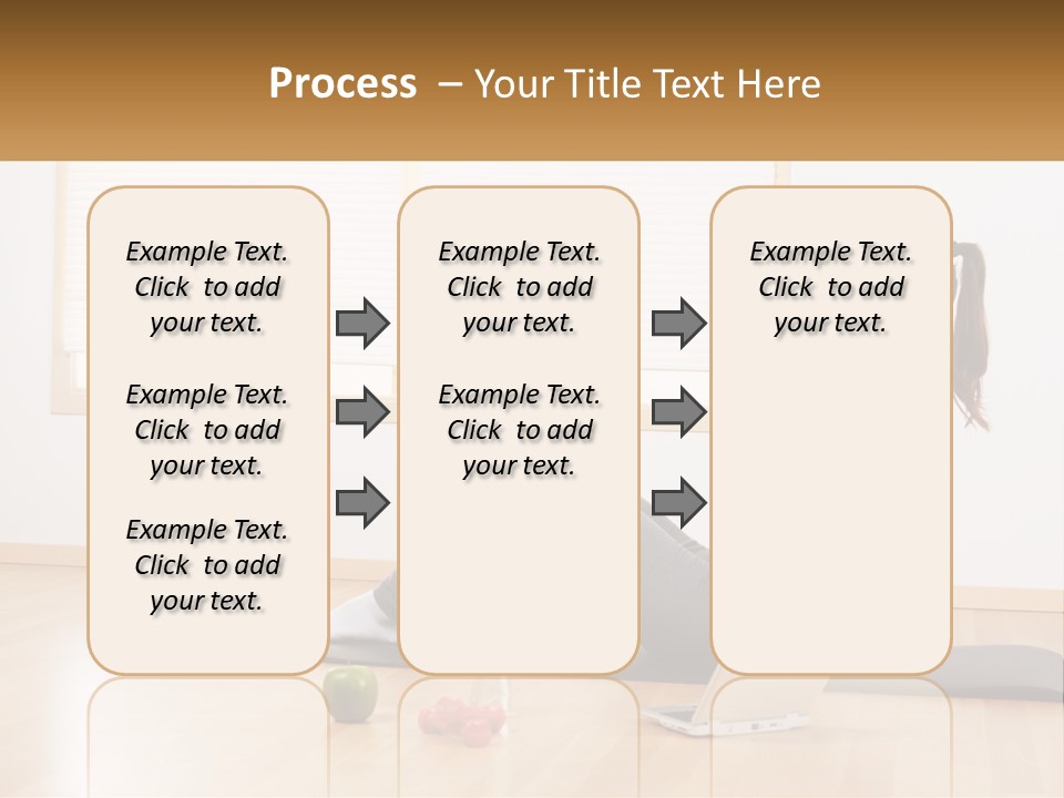 A Woman Sitting On A Yoga Mat With A Laptop PowerPoint Template