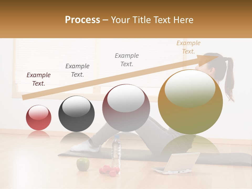 A Woman Sitting On A Yoga Mat With A Laptop PowerPoint Template